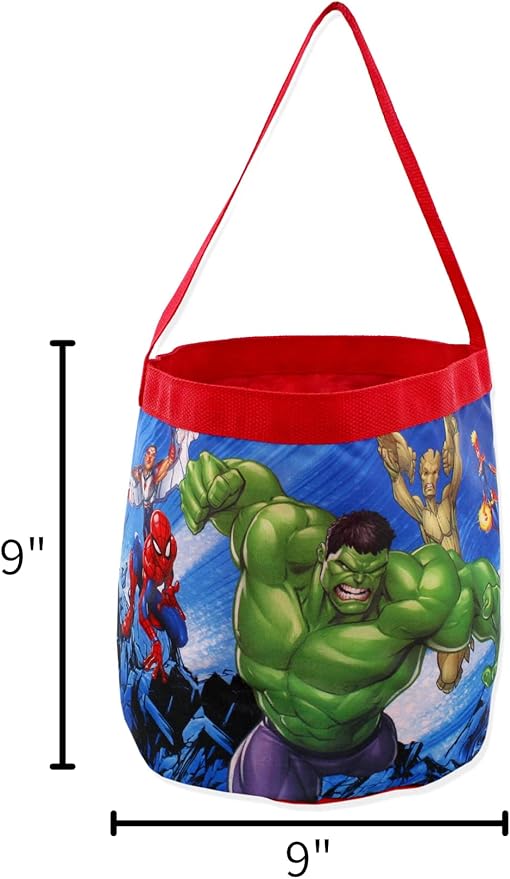 Marvel Super Hero Adventures Boys Collapsible Nylon Gift Basket Bucket Tote Bag