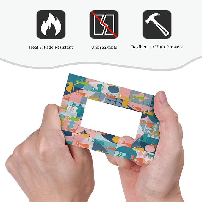 Mid Century Modern Atomic Cute Cats 1 Gang Rocker Light Switch Covers Single Decora Outlet Wall Plate Decorative Switchplate Faceplate GFCI for Kidroom Nursery Bedroom Decor