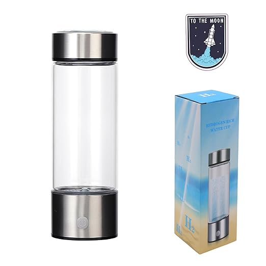 Hydrogen Water Bottle, Portable Hydrogen Rich Water Generator with 3Min Quick Electrolysis for Home, Office and Travel V32.611.03 AR-02-003 (Silver Chalk)