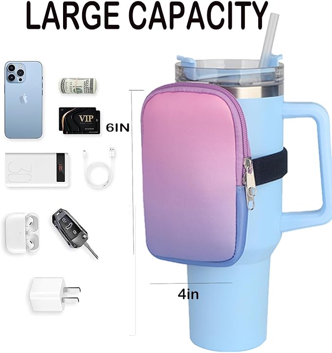 Water Bottle Pouch for Stanley, Running Water Bottle Handheld Caddy Compatible With Stanley Quencher Adventure 40oz & IceFlow 20/30oz, Kinds of Tumbler, Gym Water Bottle Accessories For Women