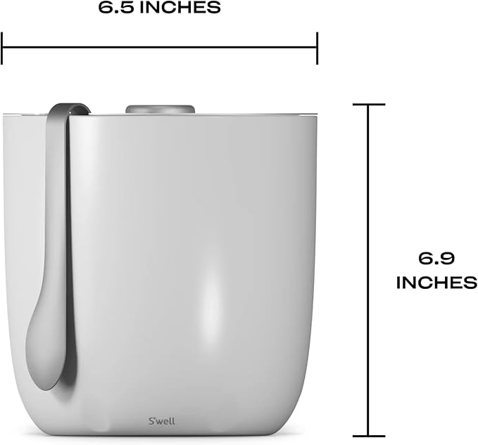 S'well Ice Bucket with Tongs, 68 oz, Angel Food