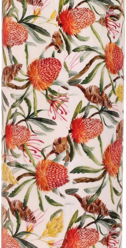 Pure Copper Water Bottle - Handcrafted - Ayurveda Health Benefits -Fruits Prints 35 OZ - Leak proof - Easy to carry For Sports, Fitness, Yoga, School - Vintage Enamel.