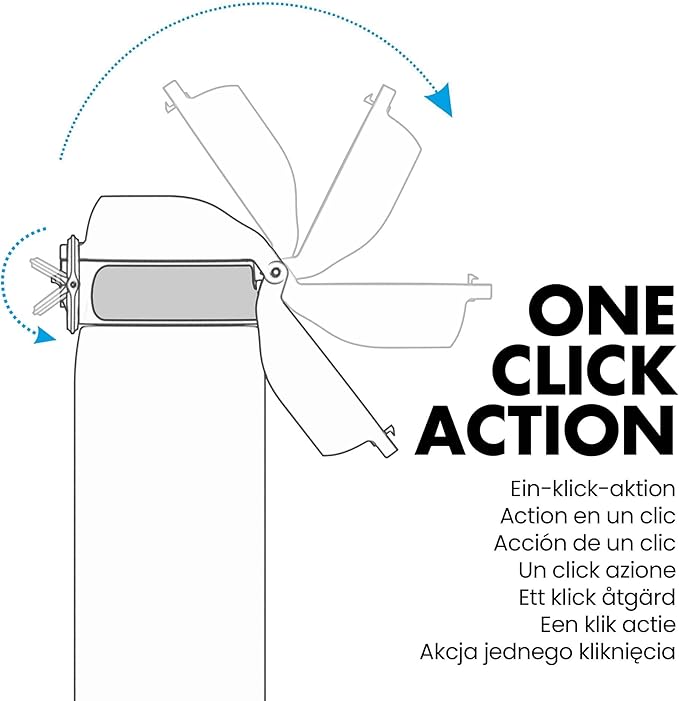 Ion8 Kids Water Bottle, Steel 400 ml/13 oz, Leak Proof, Easy to Open, Secure Lock, Dishwasher Safe, Flip Cover, Carry Handle, Easy Clean, Durable, Scratch Resistant, Carbon Neutral, Teal Green