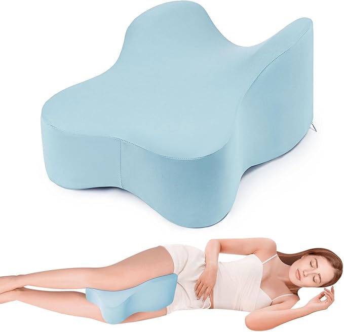 Long Knee Pillow for Side Sleeper Fully Support Thighs and Knees for Sciatica, Back, HIPS, Knees, Joints Pain Relief - Leg Pillow for Sleeping Between Legs Aligns Spine & Relieves Pressure-Blue