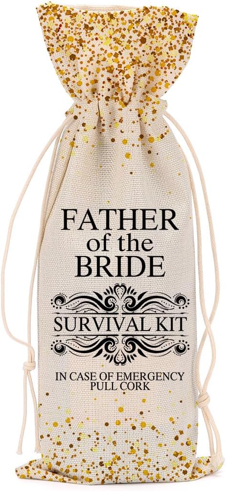 Father of the Bride Wedding Wine Bag Bridal Shower Gifts Bachelorette Gifts for Bride Fiance Gifts for Women Her Friend Lady Bestie Bachelorette Party Wine Bags