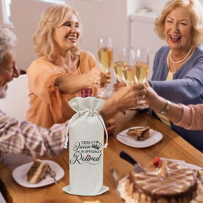 Retirement Wine Bag, Farewell Gifts Retirement Gifts for Women Men Coworkers Colleagues Friends, Party Favor Wine Champagne Gift Bag With Drawstring -15