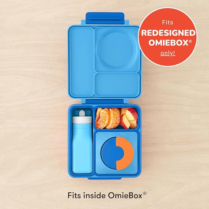 Omie OmieBox Reusable Silicone Water Bottle - 8.7 oz, Straw Top, BPA-Free & Phthalate-Free, Leak-Proof (Blue)