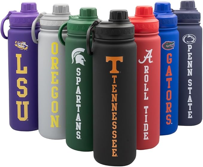 University of Tennessee Water Bottle - Black Double Walled Stainless Steel 24 oz Keeps Drinks Cold or Hot