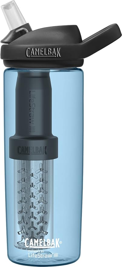CamelBak eddy+ Water Filter Water Bottle by LifeStraw Integrated 2-Stage Filter Straw - For Hiking, Backpacking, Travel, and Emergency Preparedness