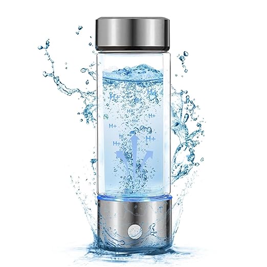 Hydrogen Water Bottle, Hydrogen Water Bottle Generator Ion Water Bottle Improve Water Quality in 3 Minutes, Water Ionizer Machine Suitable for Office, Travel and Daily Drinking(Silver)