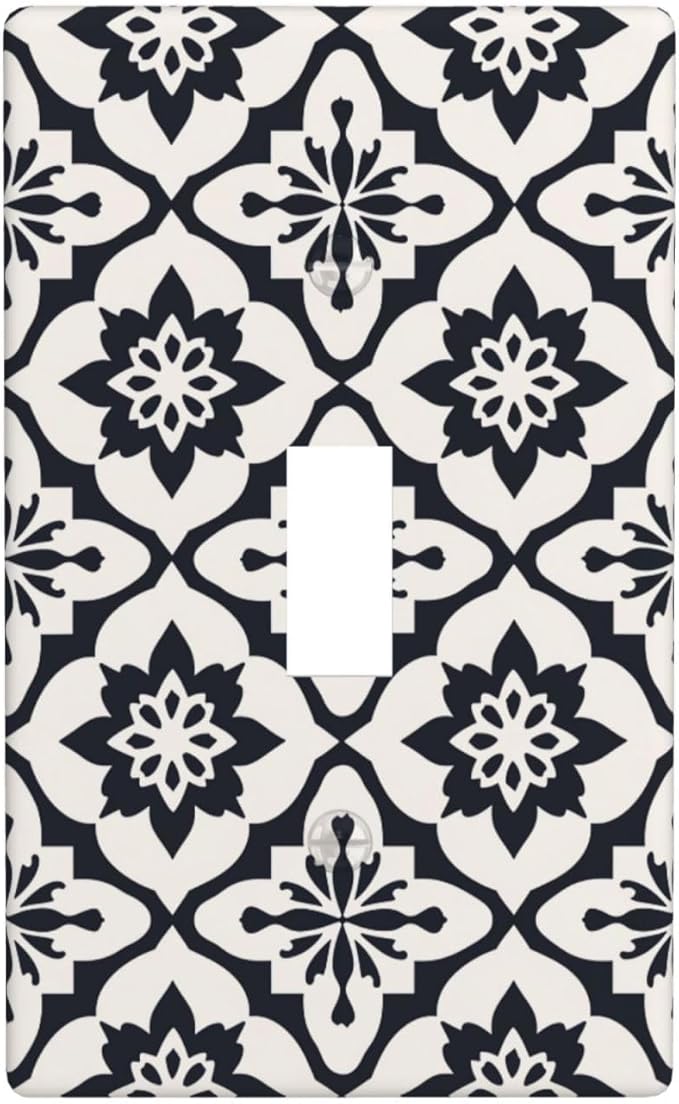 Black And White Funny Plastic Wall Plate Decorative Single Toggle Light Switch Cover For Women Girls Bedroom Kitchen Living Room