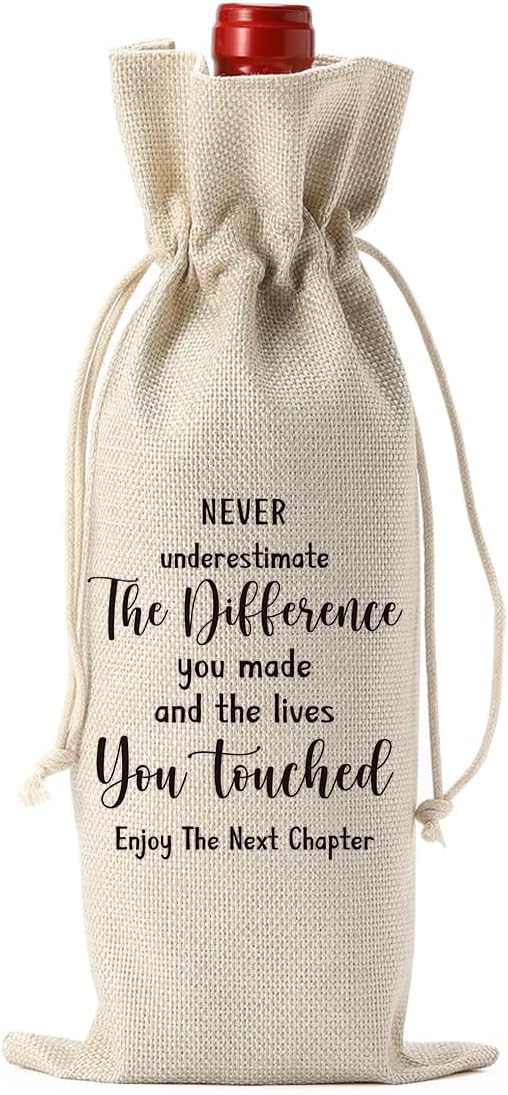 Going Moving Away Retirement Leaving Farewell Goodbye Gifts for Women Friends Coworkers Party Decorations New Home Job Beginning Gifts Enjoy The Next Chapter Wine Bag