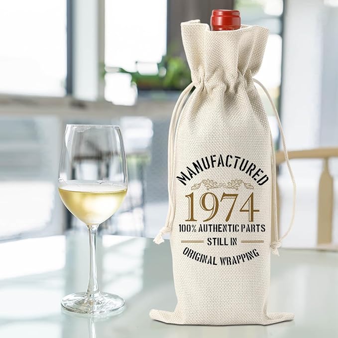50th Birthday Gifts for Her Him Funny Wine Bag 50th Birthday Decorations Party Favors Anniversary Retirement 50 Year Old Gifts for Women Men Grandpa Wife Husband Grandma Wine Gift Bag