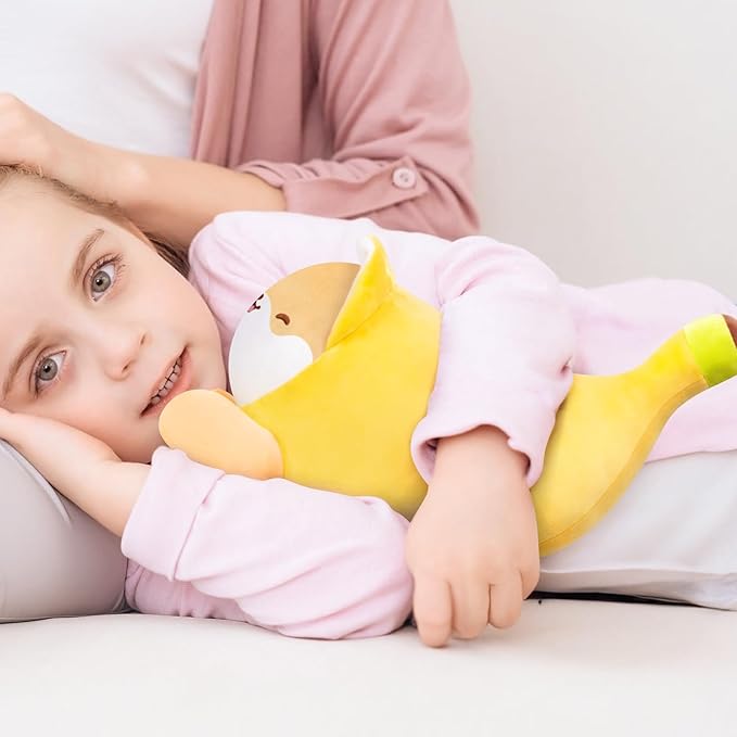 Shiba Inu Plush Stuffed Animals, Cute Dog Plushies Stuffed Pillow, Soft Banana Dog Stuffed Toy, Hugging Plush Toy for Kids & Adults