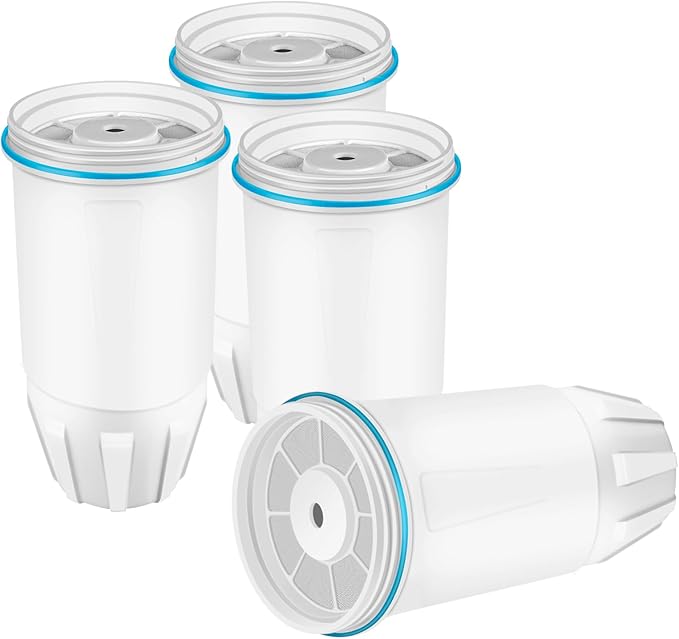 Water Filters Replacement for Zero Pitchers and Dispensers, Multi-Stage Filter System Reduce Lead,0 TDS, 4 pack
