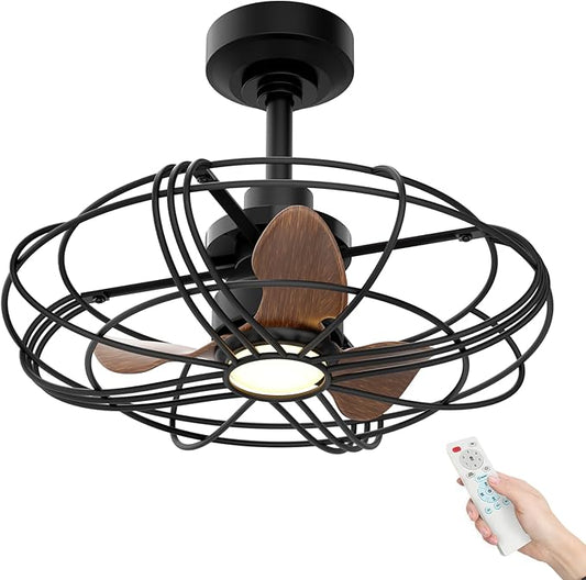 NACATIN Outdoor Ceiling Fan with Lights, Remote, App & Wall Switch Control, 20in RGB Ceiling Fans with Lights and Remote, 3 Color Temperatures: Perfect for Patios, Gazebos, & Bedrooms, Black