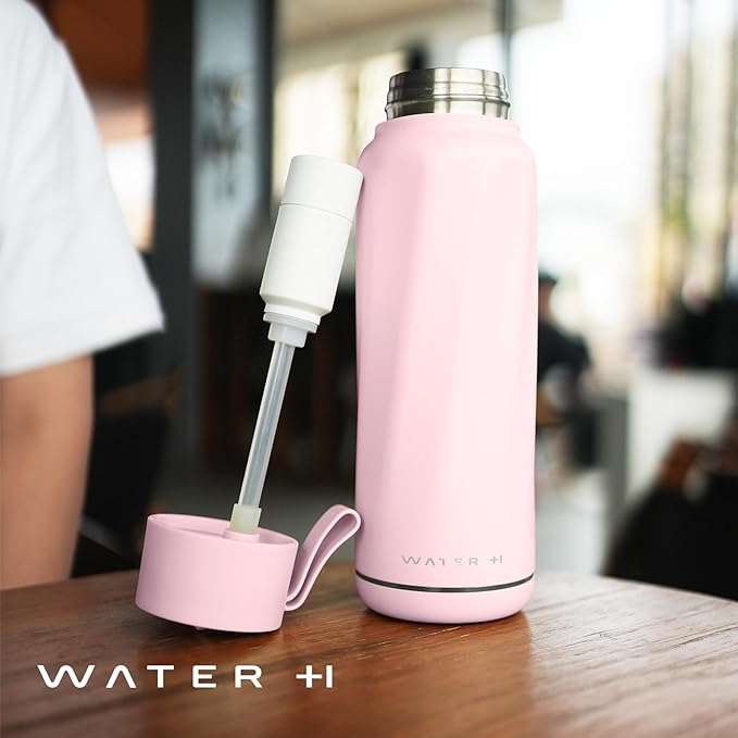 PureSip Vita Smart Water Bottle: BPA-Free Insulated Stainless Steel Bottle, Bluetooth Intake Smart Tracker & Reminder to Drink with Filter & Straw, Ideal Gift for Dad (18 oz)