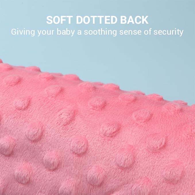 Baby Tags Security Blanket, Sensory Soothing Blanket with Tags,Dotted Backing Taggies Blanket for 3-12 Months Boys and Girls. (Rainbow)