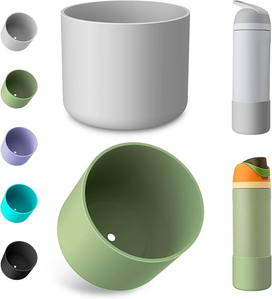 2PCS Silicone Water Bottle Boot for Owala 24oz 32oz 40oz, Protective Bottom Bumper Anti-Slip Sleeve for FreeSip, Twist, and Flip Stainless Steel Bottles, Dishwasher Safe and BPA Free