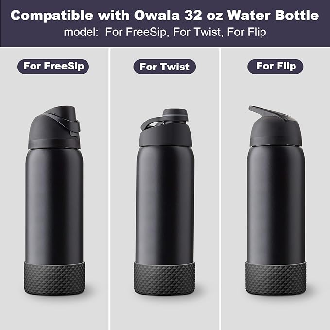 Silicone Boot for Owala Water Bottle 24 oz 32 oz 40 oz, Anti-Slip Protective Sleeve for FreeSip/Twist/Flip Stainless Steel Water Bottles Accessories