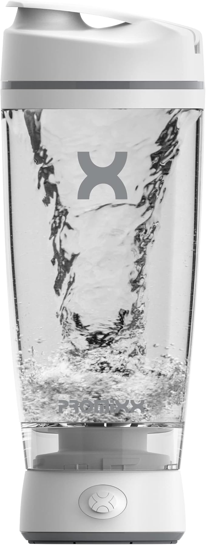 Promixx Original Shaker Bottle - Battery-powered for Smooth Protein Shakes - BPA Free, 20oz Cup (White)