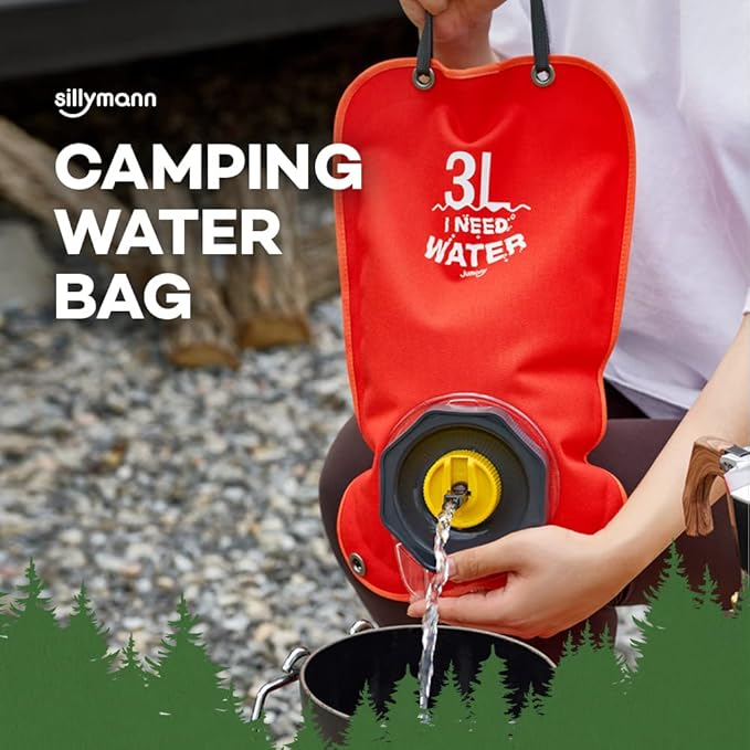 Camping Water Bag, Collapsible Militeries material Water Bladder, Outdoor Traveling Camping Water Storage, Wide Mouth, Washable Reusable BPA Free (0.8Gallon/3L) (MOUNTAIN GREEN)