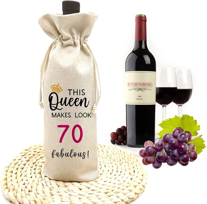 Socive 70th Birthday Gifts for Women,1954 70 Birthday Party Decoration,Wine Bag Gift for Happy Anniversary for Husband Wife,Wine Bag Gifts for Friends Sisters Dad Mom Grandparents(70th Birthday)