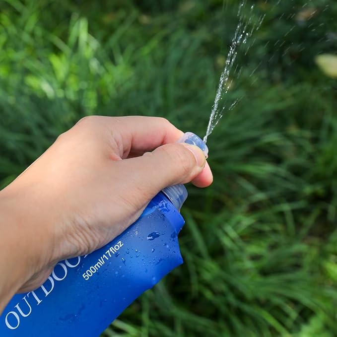 Running Soft Flask BPA Free TPU Soft Folding Water Bottle 2 Pack Outdoor Soft Water Bottle for Running Waist Pack, Wristbelt, Running Vest, Small Sling Bag