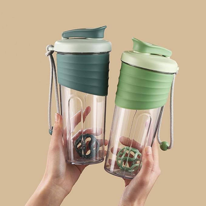 Protein Shaker Bottle,Sports Blender Bottles for Protein Mixes with Whisk Ball,Mixer Bottle,Portable Pre Workout Whey Protein Drink Shaker Cup，Teal