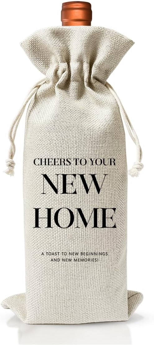 Housewarming Gift New House Wine Bag for Women Men Wife Husband Couple Owner Homeowner, Housewarming Gift New Home, New Home Gift Ideas, Realtor Gift to Client, Housewarming Party Supply