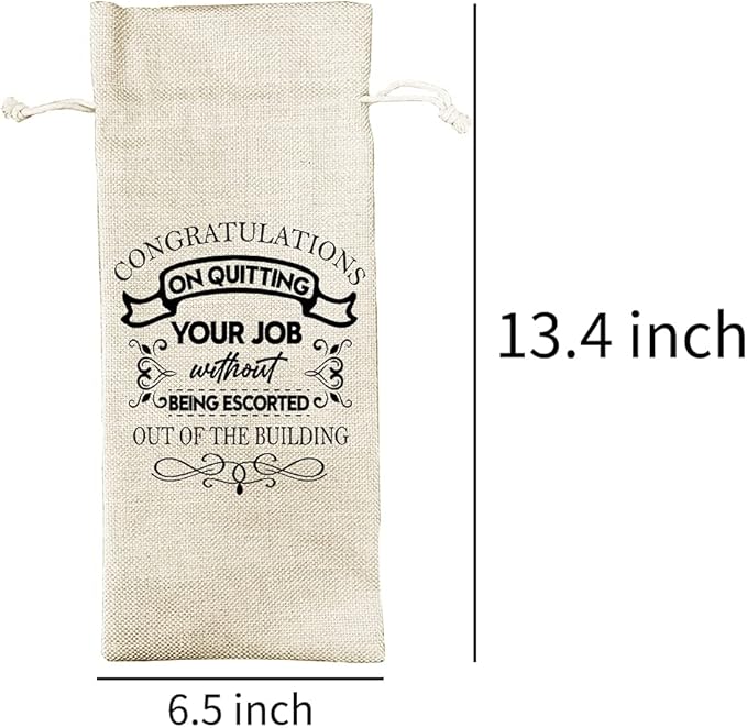 Retirement Gifts Wine Bags, Goodbye Farewell Gifts for Coworkers, Happy Retirement Gifts for Women Men Mom Dad Coworkers Colleague Grandmother Boss Teachers Nurses, Burlap Drawstring Wine Bag