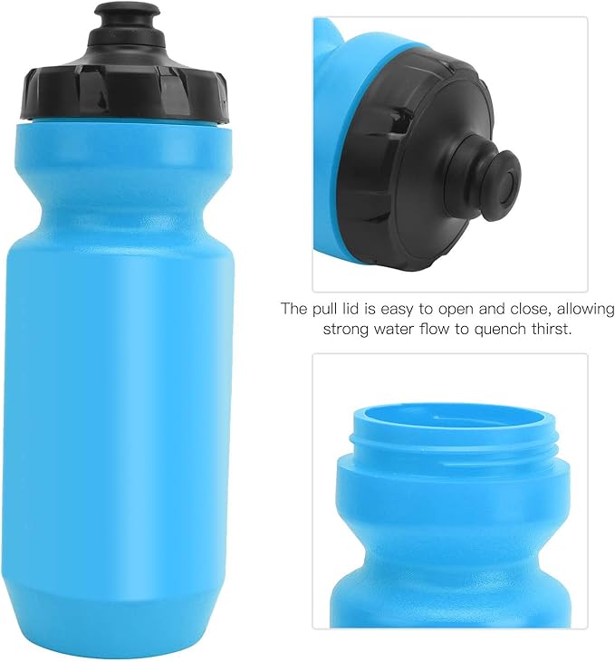 Bicycle Water Bottle, Self‑Sealing Leakage‑Proof Jet Valve Easy to Open and Close Broken‑Resistant Bike Kettle for Outdoor for Travel(Blue)