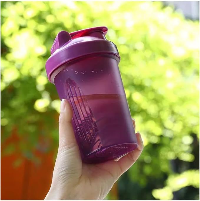 Shaker Bottle 16oz for Shake Mix,Protein Powder Mix,Best Shaker Cup (BPA free),Juice Mixer,Perfect for Protein Shakes and Pre Workout (Purple, 16Oz/400ML/1Bottle), SKER-BTL-2BTL