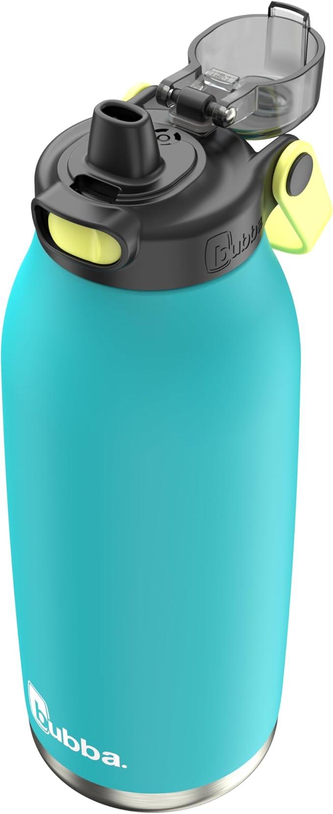 Bubba Radiant Stainless-Steel Pop-Up Straw, 40oz Water Bottle, Medium, Rubberized Scuba