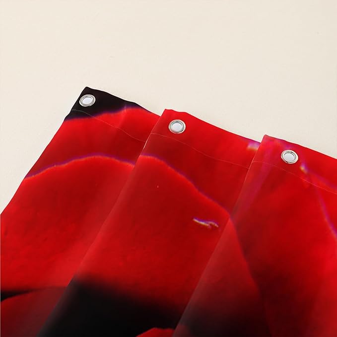 AILONEN 3D Printed Rose Shower Curtain,Red Rose Bath Curtain, White Swan Shower Curtain for Bathroom Decor,36" W*72" H Polyester Waterproof Bath Curtain with 12 Hooks