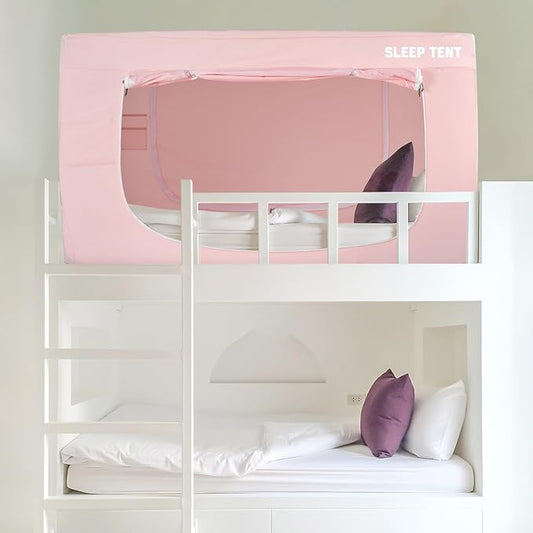 Bed Tent Bunk Twin Bed Canopy Dream Tents for Indoor Portable Blackout Tents Privacy Space Warm Breathable Sleeping Tents for Kids and Adult(Pink,Mattress Not Included) Reducing Light