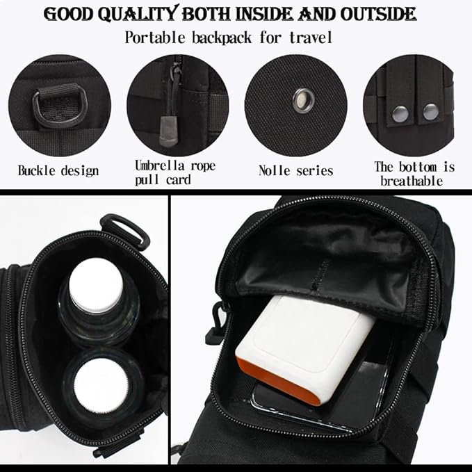 Outdoor Military Tactical Water Bottle Bag, Multi-Function Mount Water Bottle Bag for Camping Trip, with Adjustable Shoulder Strap, Large-Capacity Water Bottle Bag on Waist