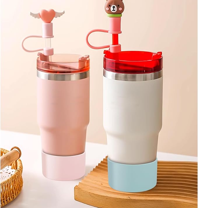 2 Pcs 3 Inch / 75mm Pink Water Bottle Boot, Silicone Tumbler Sleeve Water Bottle Bumper, Tumbler Accessories Water Bottle Bottom Protector for 20oz 30oz 40oz Tumbler Water Bottle