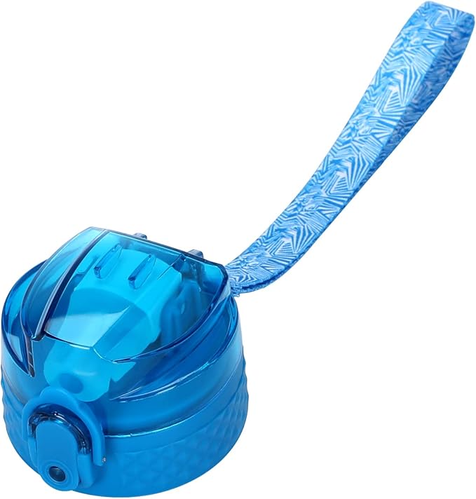 OLDLEY Replacement Straw Lid for 15 oz Water Bottle, Leakproof Spillproof Dustproof One-Click Open Cap with Carry Strap