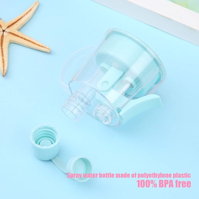 Emopeak 580ML Misting Water Bottle, 20OZ Sports Water Bottle with Spray Mist for Outdoor Hydration, BPA-Free Mist Water Bottle (Frosted Blue, 580ml/20oz)