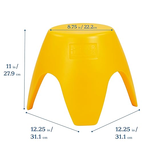 ECR4Kids Ayana Stool Set, Flexible Seating, Yellow, 4-Pack