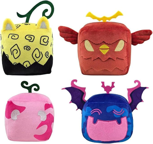 Blox Plush Toy Fruits Plush Toy Stuffed Toys Video Game Pillow for Kids Birthday Xmas Gift (4 PCS B)