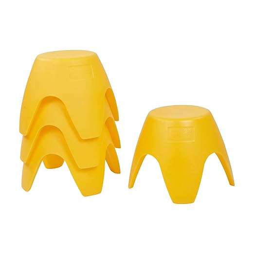 ECR4Kids Ayana Stool Set, Flexible Seating, Yellow, 4-Pack