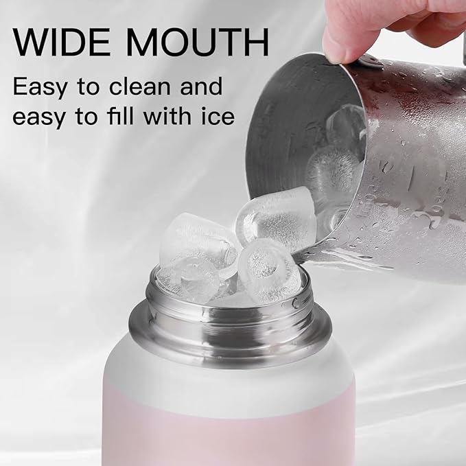 Personalized 32oz Water Bottle with Straw Customized Initial Letter Sport Bottles Monogrammed Initial Insulated Bottle Coffee Mug for Travel (S)