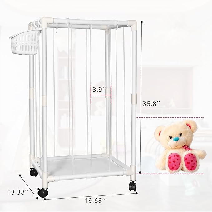 Stuffed Animal Storage Zoo Stuffed Animal Holder Space Save Vertical Stuffed Animals Storage PVC with Elastic Band and Net for Playroom Birthday Gift (Small-White)