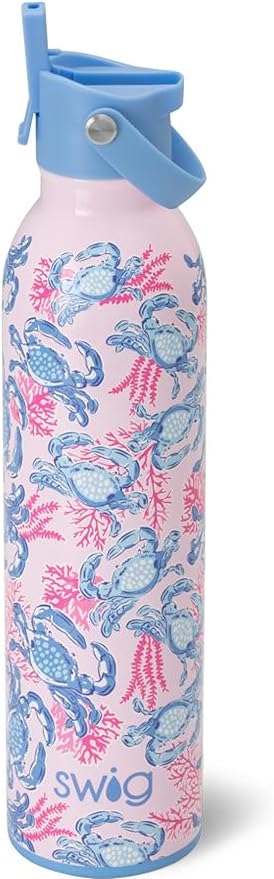 Swig Life 26oz Insulated Water Bottle with Straw & Flip + Sip Handle | Leak Proof, Dishwasher Safe, Cup Holder Friendly, Stainless Steel Water Bottle (Get Crackin)