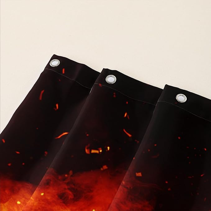 AILONEN Red Rose Shower Curtain for Bathroom, 3D Print Romantic Flower Bath Curtain,Modern Botanical Flame Fire Rose Flower Waterproof Shower Curtain Decoration with 12 Plastic Hooks, 72" W*78" H