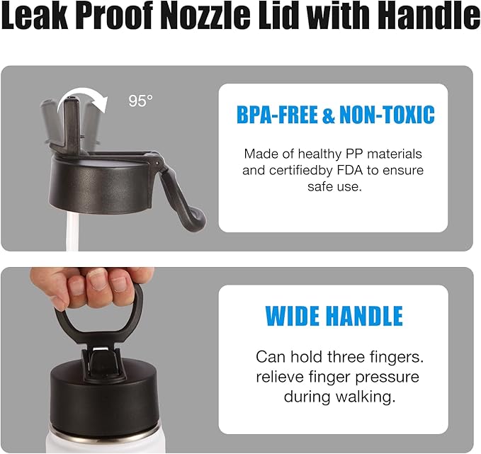 Volhoply 24oz Insulated Water Bottle With Straw Bulk 8 Pack,Metal Wide Mouth Water Bottles With Handle Keep Cold,Reusable Double Wall Thermos,Powder Coated Sport Bottle For Holder(Eight Color,8 count)