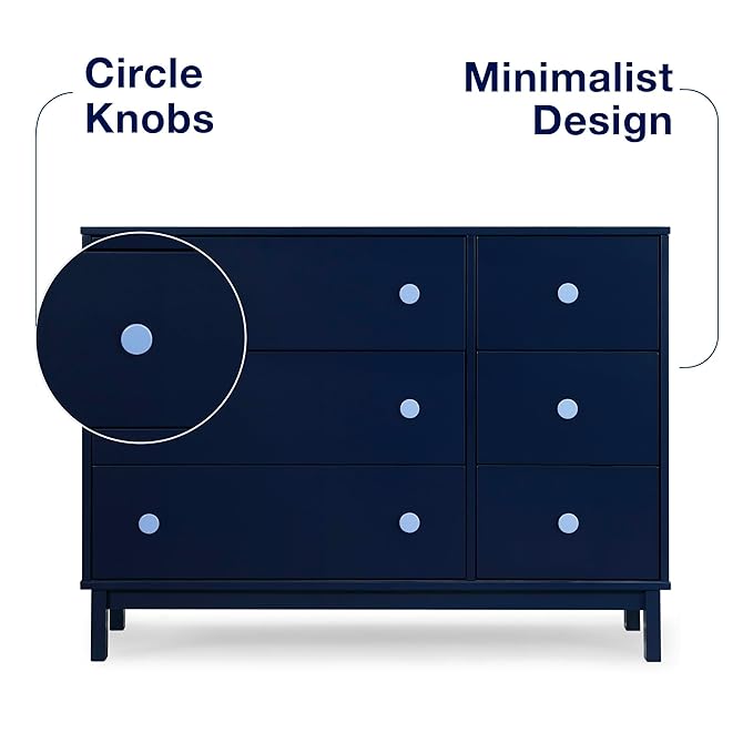 GAP babyGap Legacy 6 Drawer Dresser with Interlocking Drawers - Greenguard Gold Certified, Navy/Light Blue