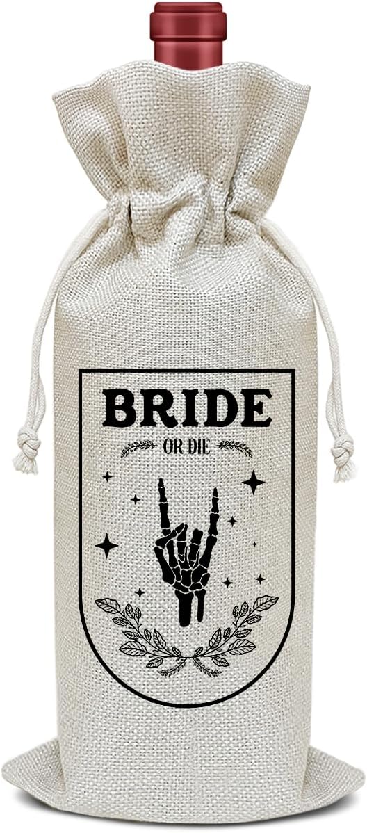 Engagement Wine Bag, Engagement Gift for Couples Friends Sister Bestie Coworkers, Bridal Shower Wine Gift Bag, Party Favor Wine Champagne Gift Bag With Drawstring -21